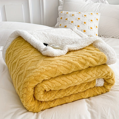 Jacquard Velvet Blanket – Double Layer Bed and Sofa Throw product detail photo for bedroom