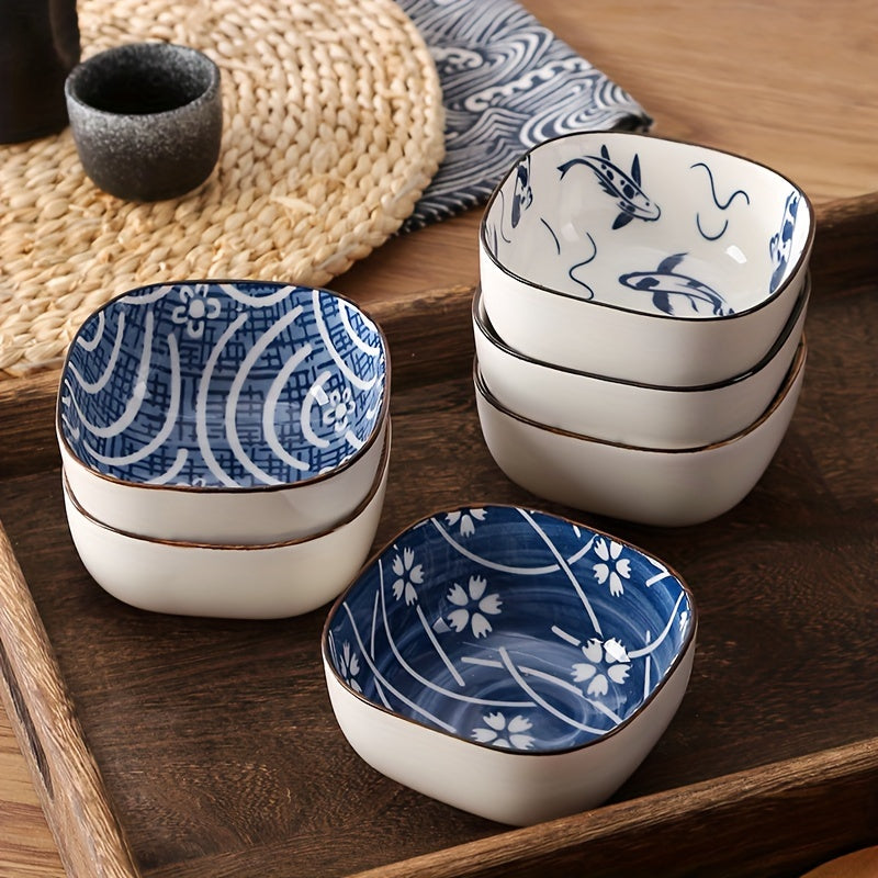 Ceramic Japanese Sauce Dish Set – Small Serving Plates (Set of 6) product detail photo for kitchen