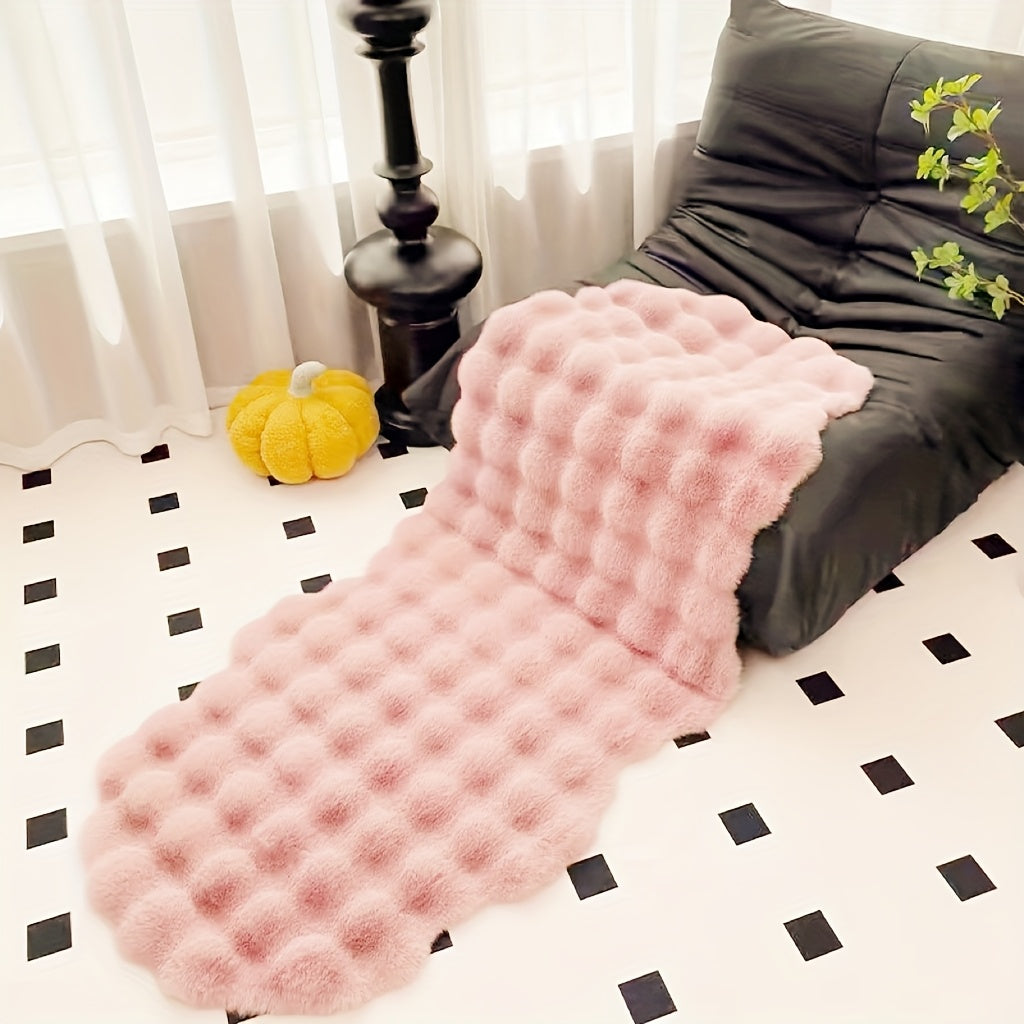 Faux Rabbit Plush Sofa Cushion "Aubrie" product detail photo in living room
