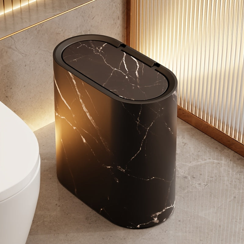 Round Lidded Trash Can - Bathroom and Desk Bin specification and dimensions reference for bathroom