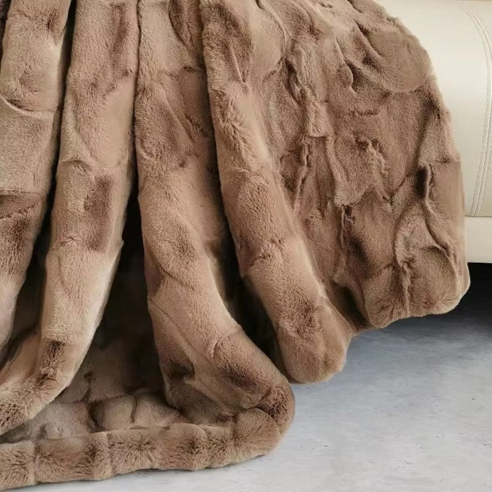 Brushed Flannel Throw Blanket – Mid-Weight Sofa & Bed Layer