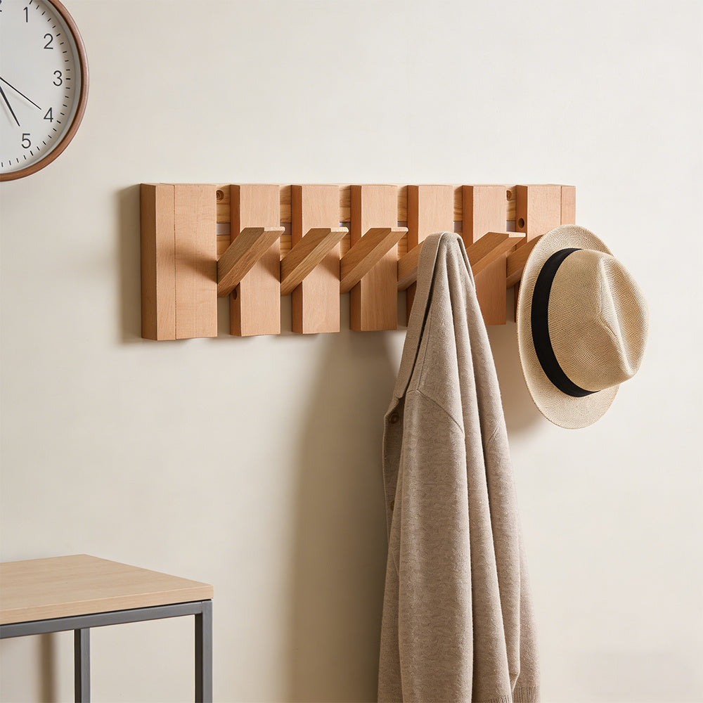 Wooden Wall Coat Rack - Entryway Wall Hooks product detail photo for entryway