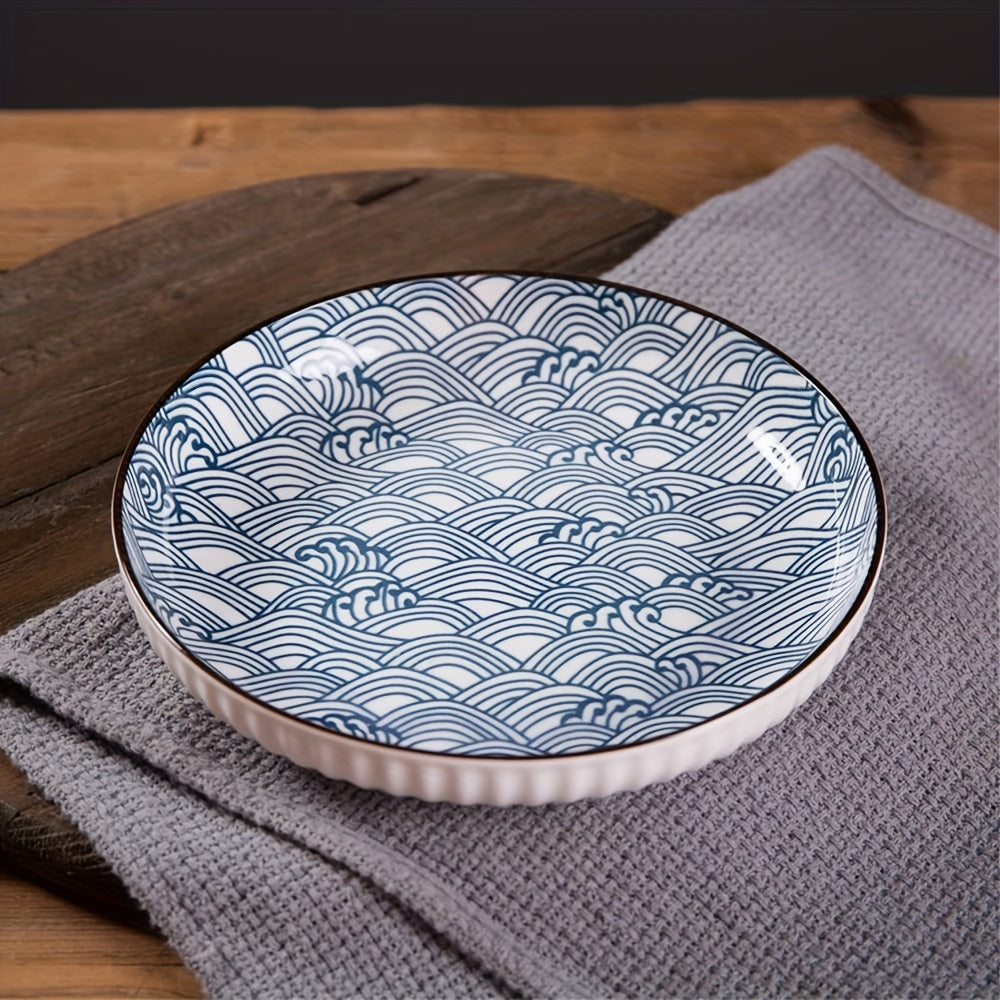 6-Piece Floral Ceramic Plate Set product detail photo in kitchen