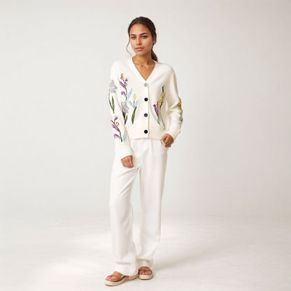 Cardigan à imprimé fleuri pour femmes