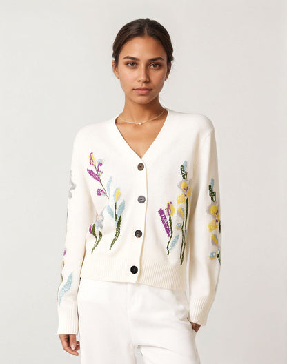 Cardigan à imprimé fleuri pour femmes