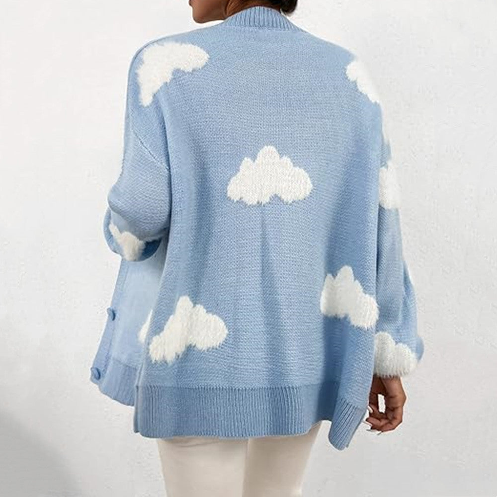 Cardigans à imprimé nuage pour femmes