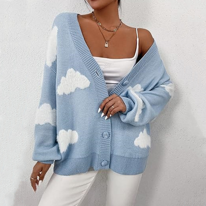 Cardigans à imprimé nuage pour femmes
