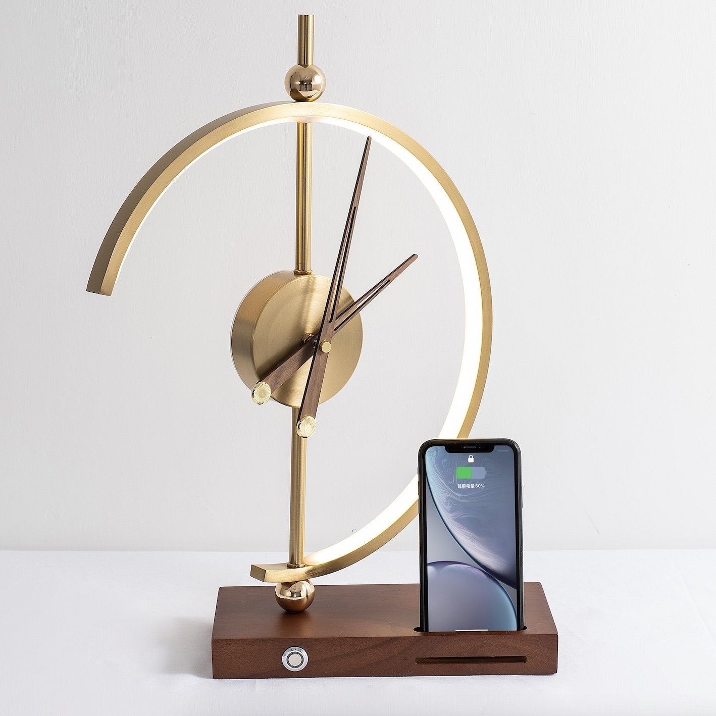 Desk Lamp with Clock and Wireless Charger - Bedside and Desk Light product detail photo for bedroom