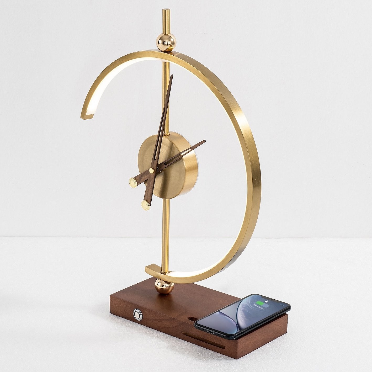 Desk Lamp with Clock and Wireless Charger - Bedside and Desk Light product detail photo for bedroom