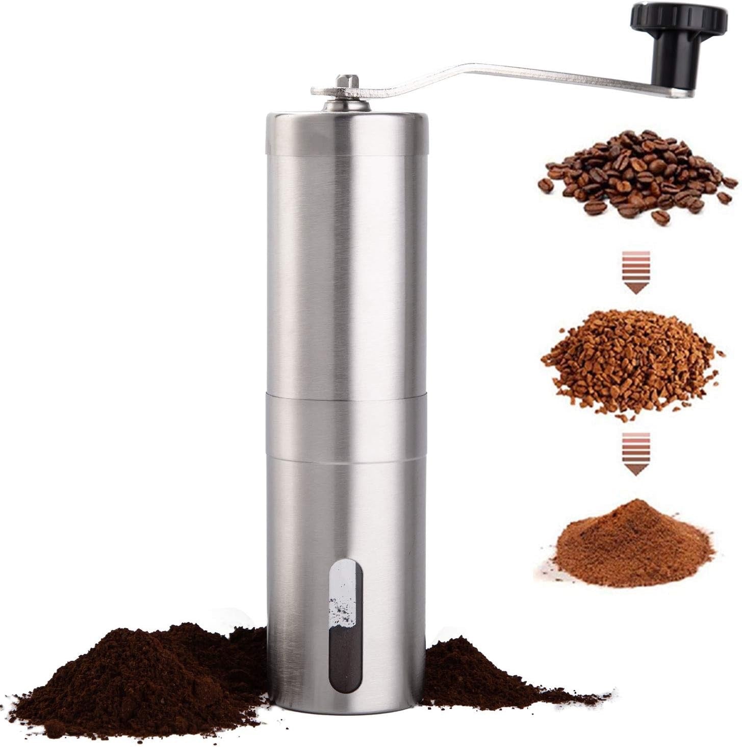 Stainless Steel Manual Coffee Grinder room setting lifestyle photo in kitchen