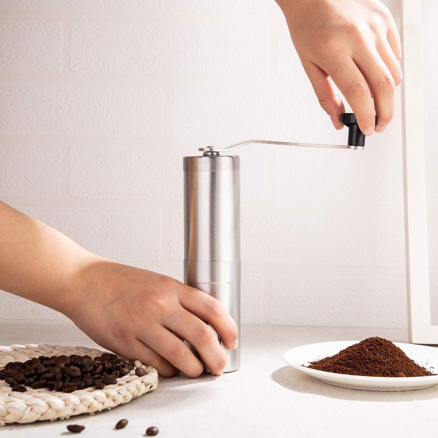 Stainless Steel Manual Coffee Grinder product detail photo in kitchen