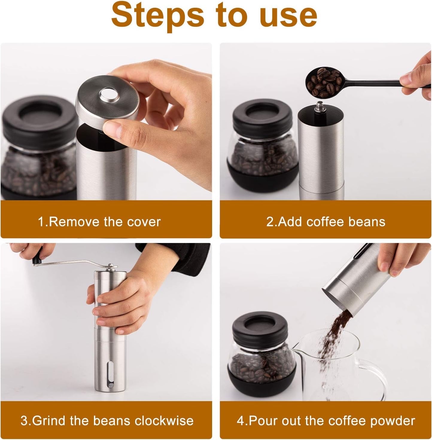Stainless Steel Manual Coffee Grinder product detail photo in kitchen