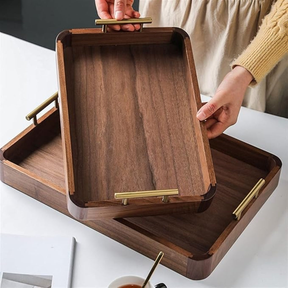 Wooden Serving Tray - Coffee Table and Serving Tray room setting lifestyle photo for kitchen