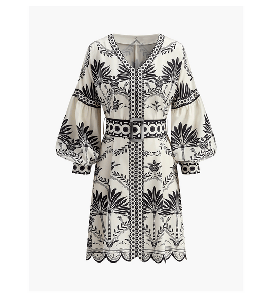 Robe courte ample imprimée pour femmes