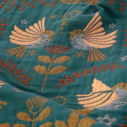 Reversible Bird Throw Blanket – Scandinavian-Inspired Sofa and Bed Layer product detail photo for bedroom