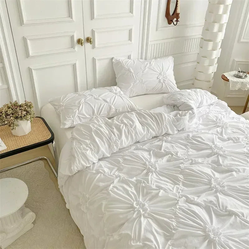 Ruffle Duvet Cover Set – Stitched Floral Bedding Collection specification and dimensions reference for bedroom