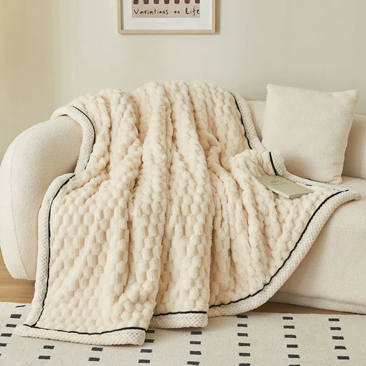 Plush Flannel Throw Blanket – Mid-Weight Sofa and Bed Layer lifestyle product photo for bedroom