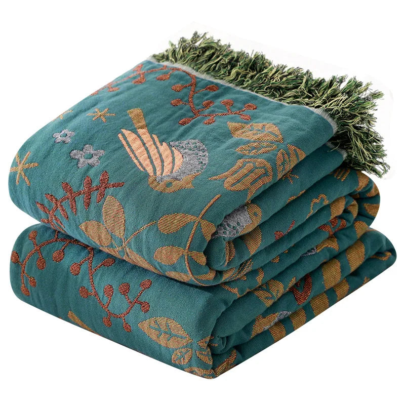 Reversible Bird Throw Blanket – Scandinavian-Inspired Sofa and Bed Layer specification and dimensions reference for