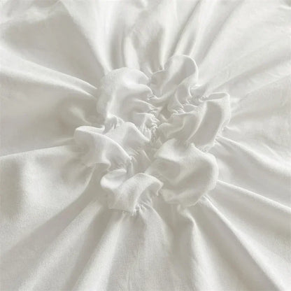 Ruffle Duvet Cover Set – Stitched Floral Bedding Collection room setting lifestyle photo for bedroom