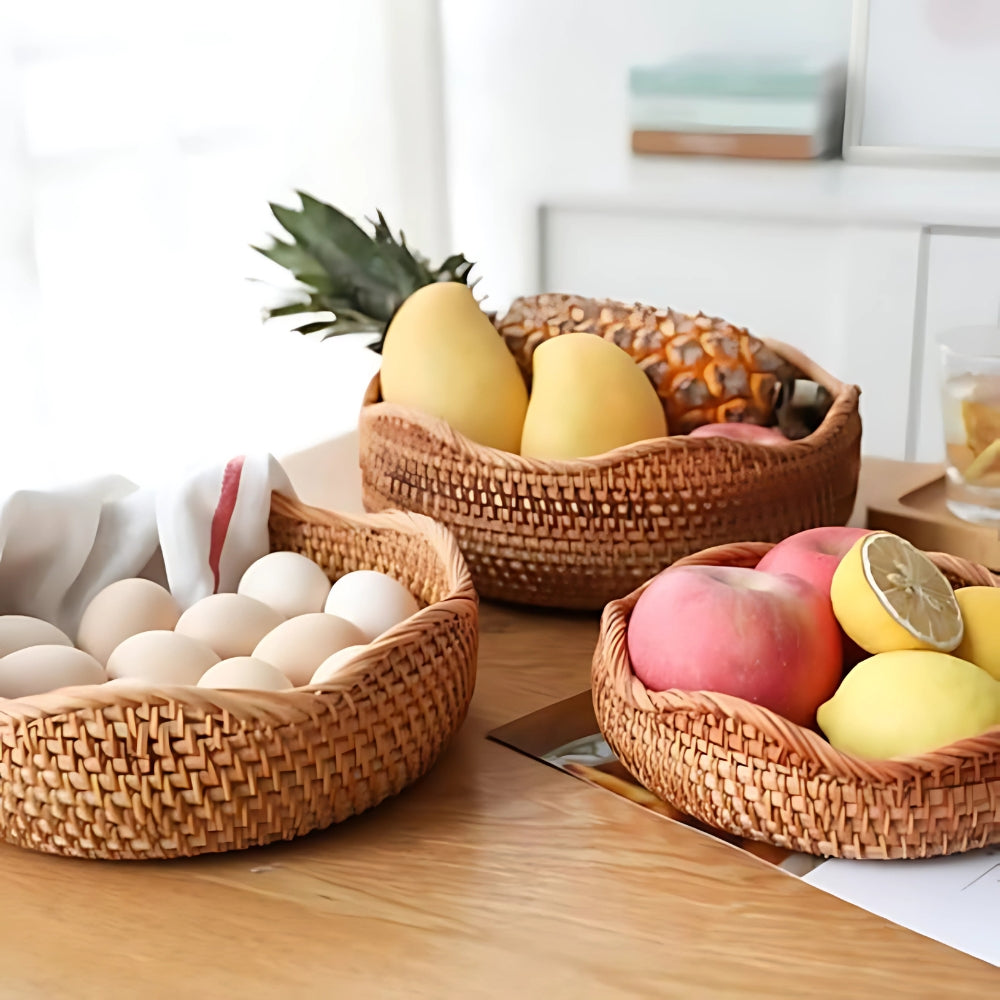 Rattan Basket Hand-Woven By BreezeWeave Decorative Home Storage