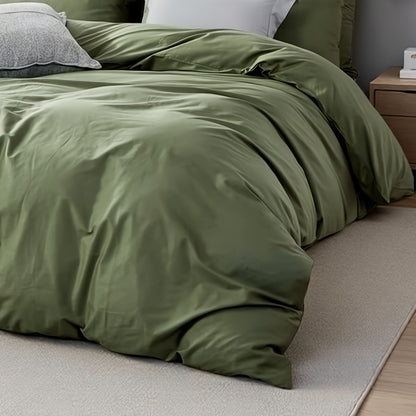Military Green Duvet Cover Set - Washed Bedroom Bedding Set product detail photo for bedroom