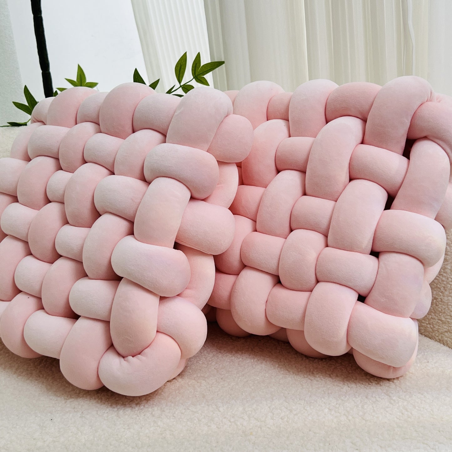 Knotted Cushion Set – Sculptural Accent (Set of 2) product detail photo for bedroom