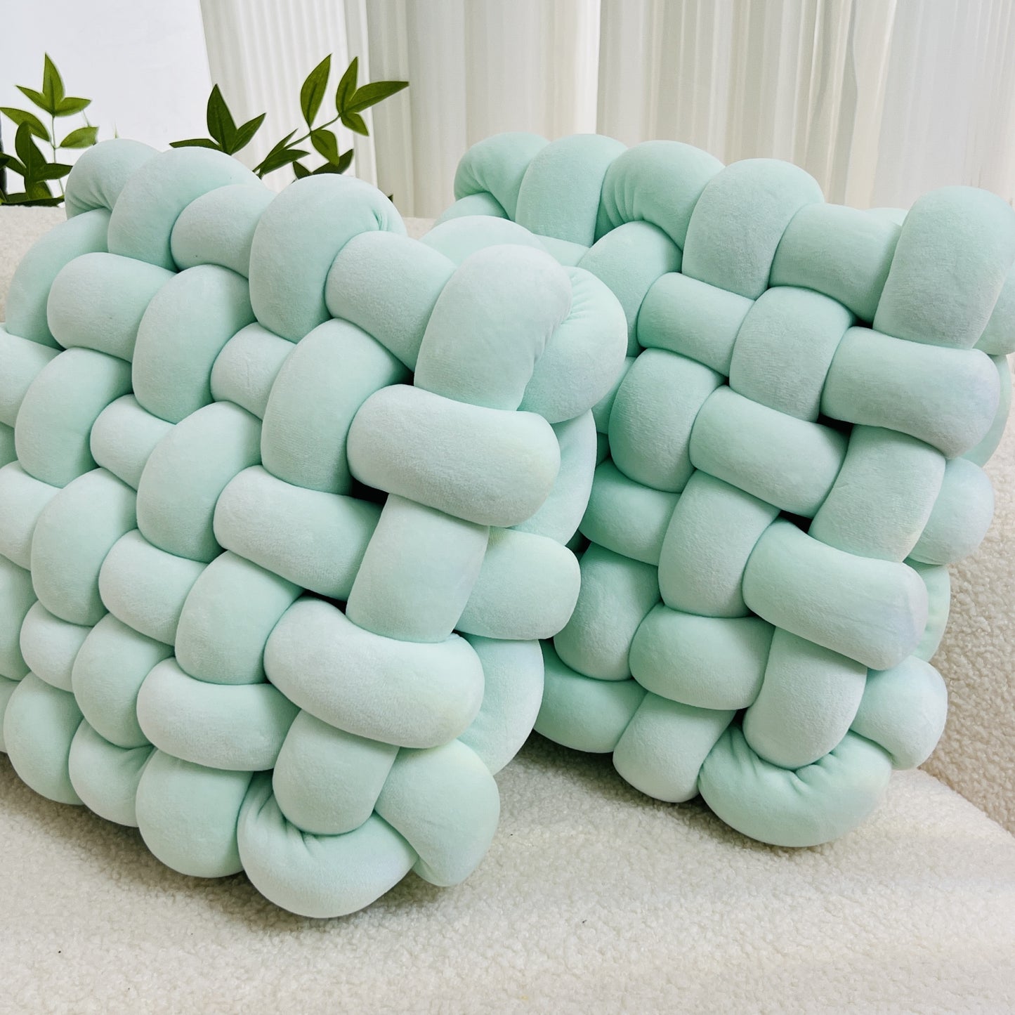 Knotted Cushion Set – Sculptural Accent (Set of 2) product detail photo for bedroom