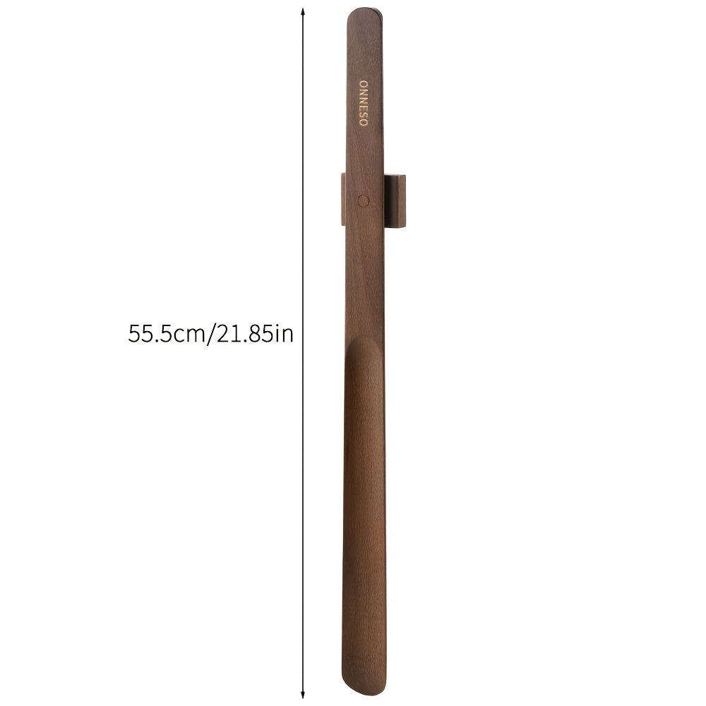 Wood Shoe Horn specification and dimensions reference in entryway