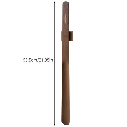 Wood Shoe Horn specification and dimensions reference in entryway