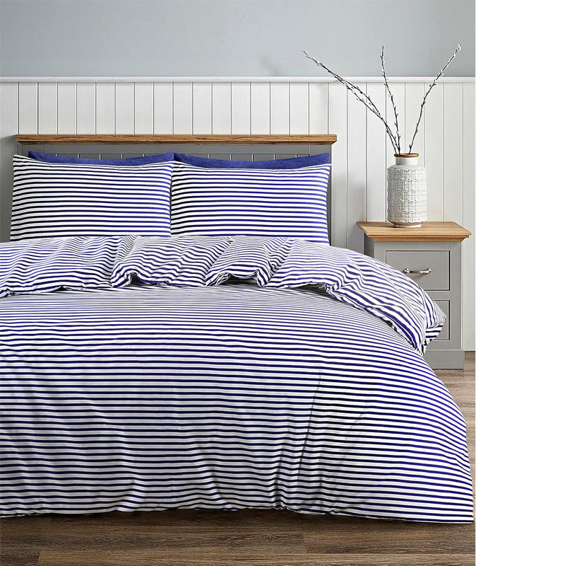 Striped Duvet Cover Set - Washed Bedroom Bedding Set product detail photo for bedroom