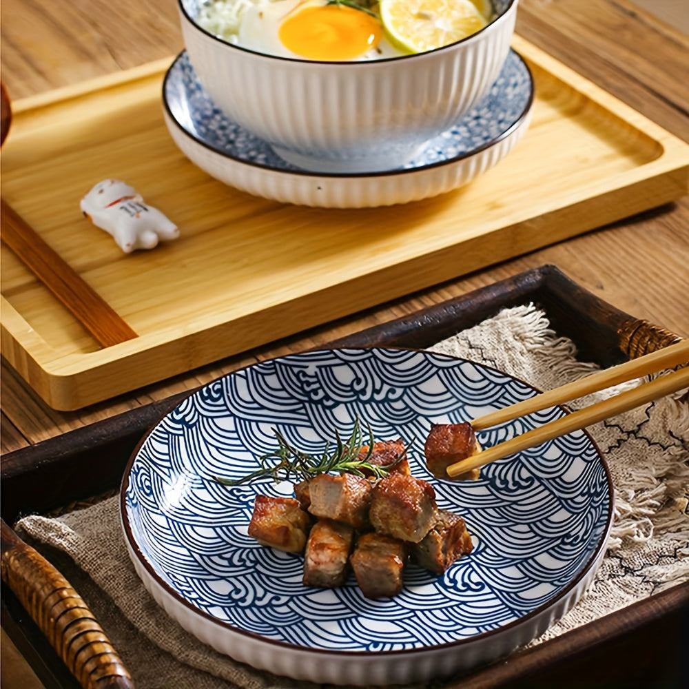 6-Piece Floral Ceramic Plate Set product detail photo in kitchen