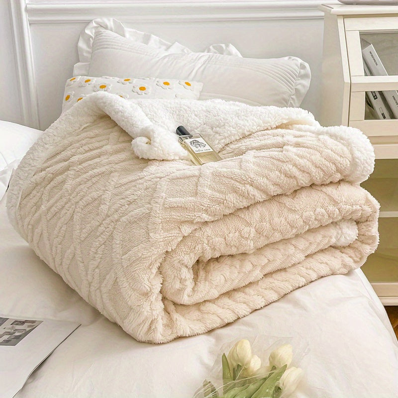 Jacquard Velvet Blanket – Double Layer Bed and Sofa Throw specification and dimensions reference for bedroom