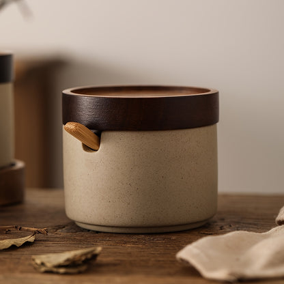 Ceramic Spice Jar with Spoon – Kitchen Seasoning Pot product detail photo for kitchen