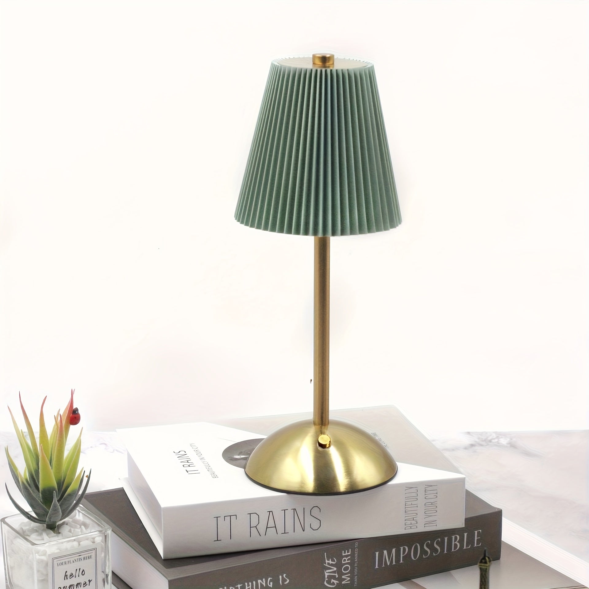 Pleated Table Lamp – Rechargeable Ambient Desk Light specification and dimensions reference for bedroom