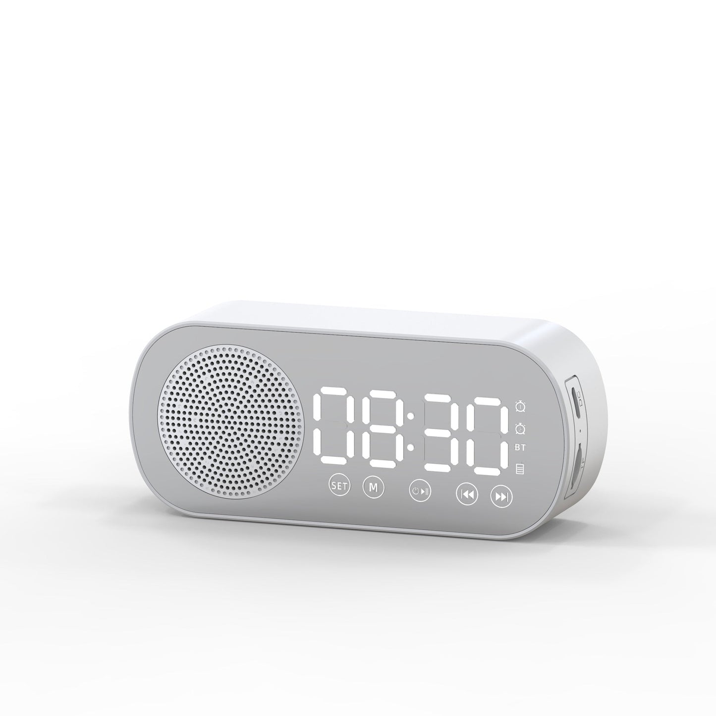 LED Mirror Alarm Clock LumoTime With Bluetooth, FM Radio And USB Charging