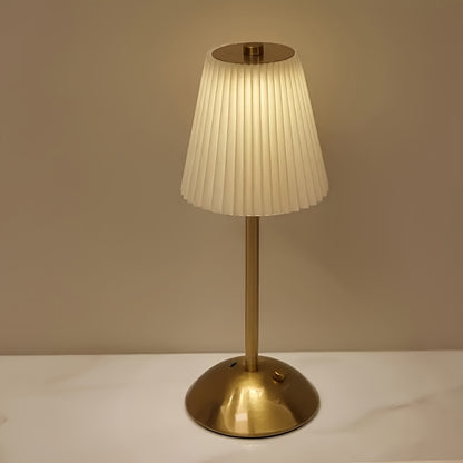 Pleated Table Lamp – Rechargeable Ambient Desk Light product detail photo for bedroom