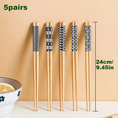 Bamboo Chopstick Set – Natural Dining Essentials (Set of 5 Pairs) room setting lifestyle photo for kitchen