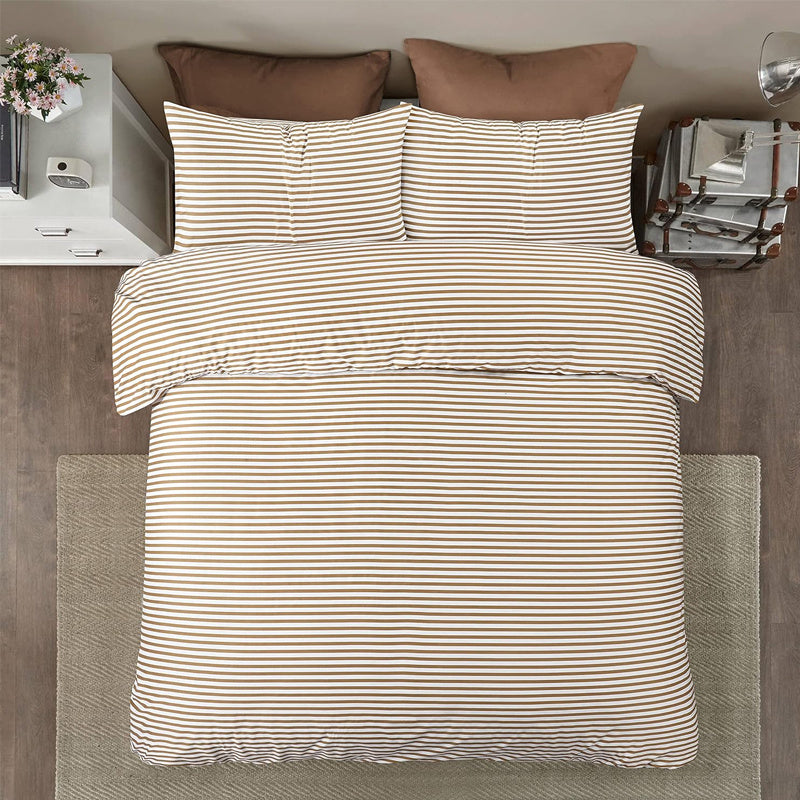 Striped Duvet Cover Set - Washed Bedroom Bedding Set product detail photo for bedroom