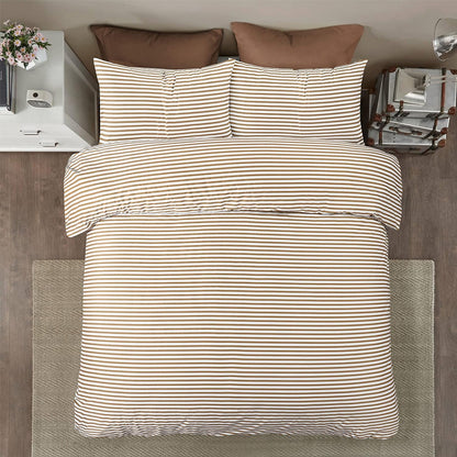 Striped Duvet Cover Set - Washed Bedroom Bedding Set product detail photo for bedroom
