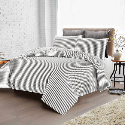 Striped Duvet Cover Set - Washed Bedroom Bedding Set product detail photo for bedroom