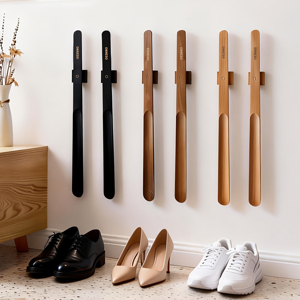 Wood Shoe Horn lifestyle product photo in entryway