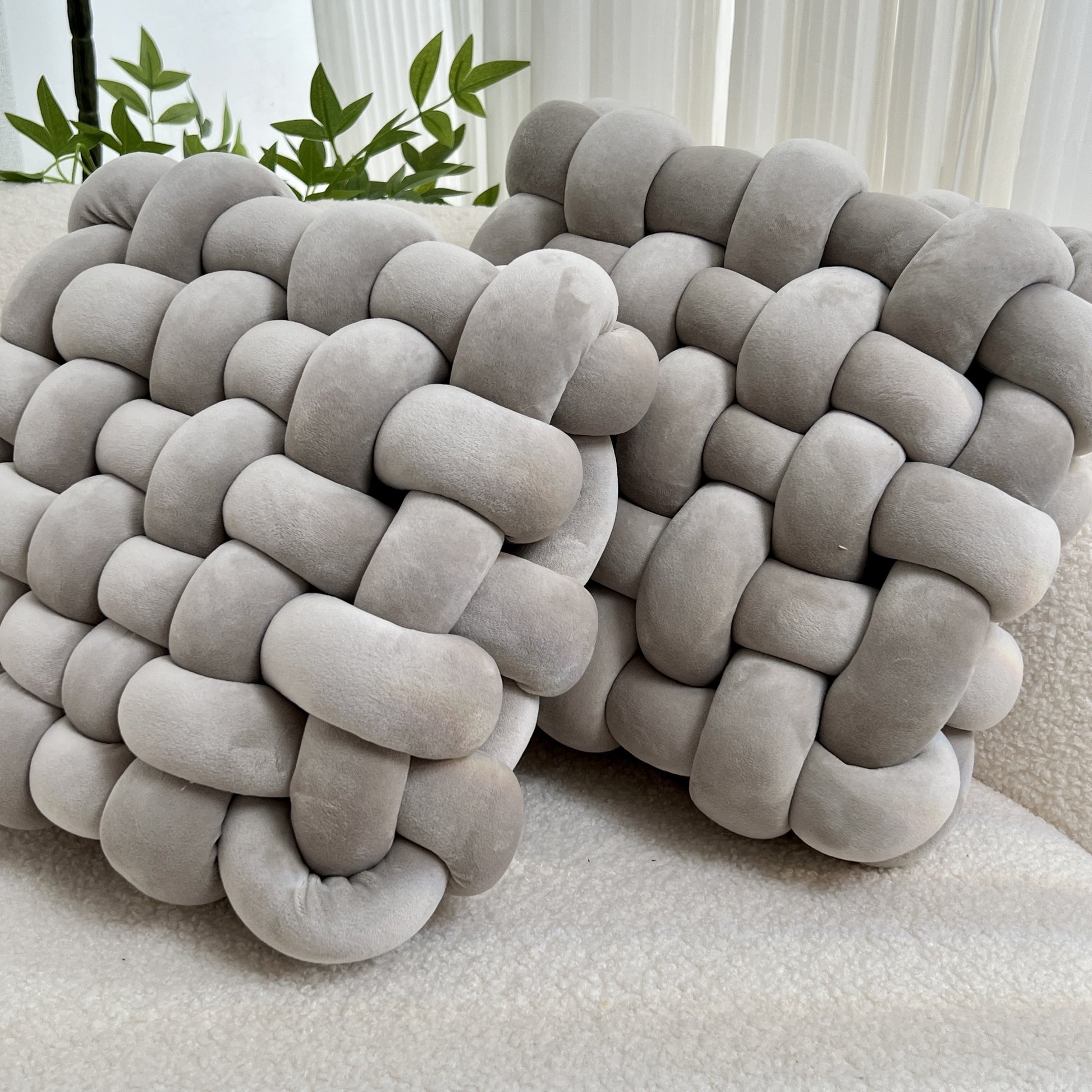 Knotted Cushion Set – Sculptural Accent (Set of 2) lifestyle product photo for bedroom