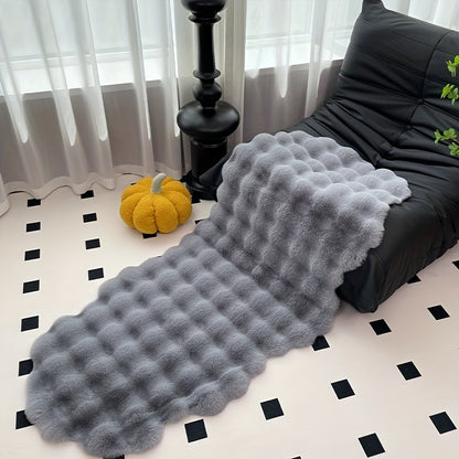 Faux Rabbit Plush Sofa Cushion "Aubrie" product detail photo in living room