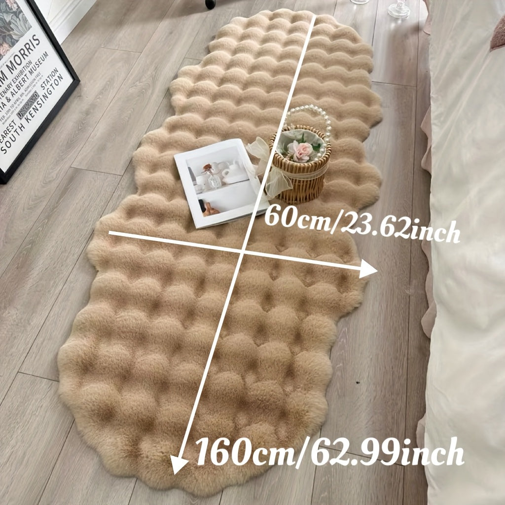 Faux Rabbit Plush Sofa Cushion "Aubrie" product detail photo in living room