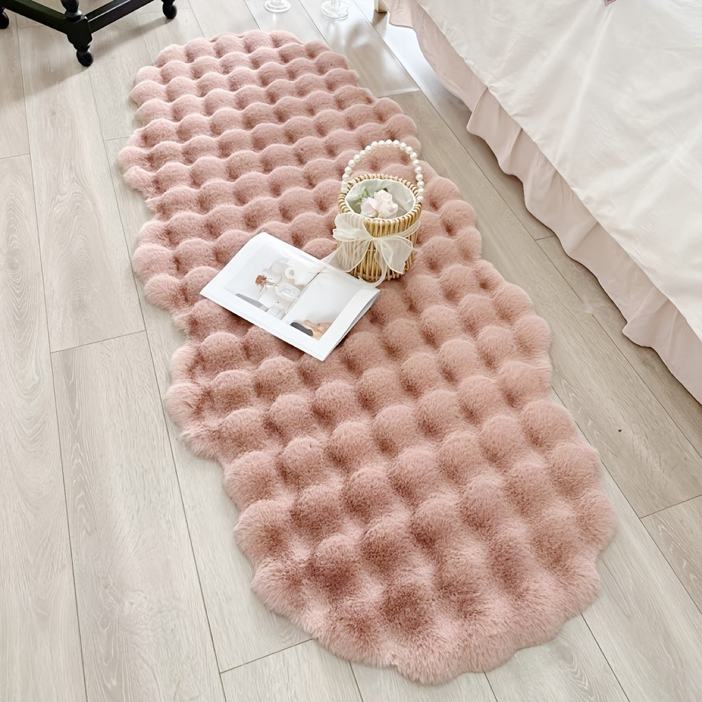 Faux Rabbit Plush Sofa Cushion "Aubrie" specification and dimensions reference in living room