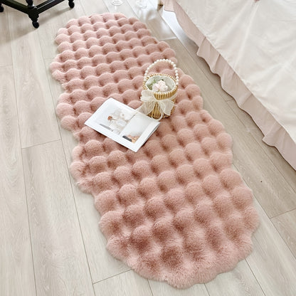 Faux Rabbit Plush Sofa Cushion "Aubrie" specification and dimensions reference in living room
