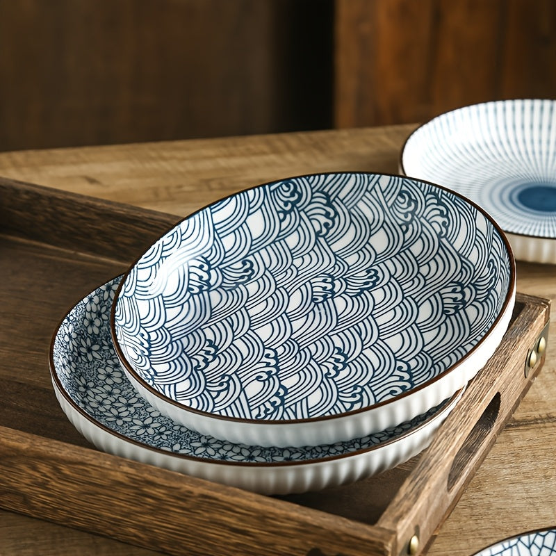 6-Piece Floral Ceramic Plate Set room setting lifestyle photo in kitchen