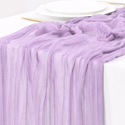 Table Runner BohemeFold Soft Chambray Voile With Twisted Boho Fringe
