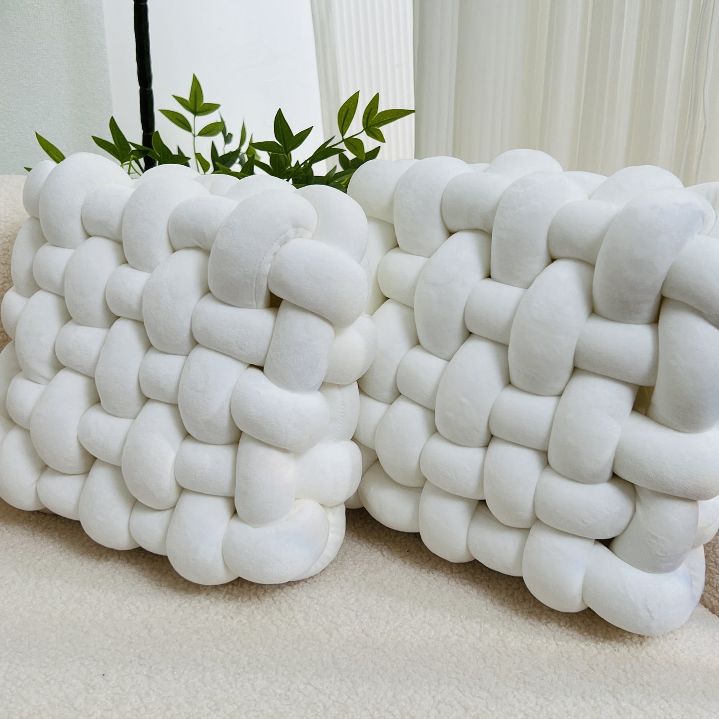 Knotted Cushion Set – Sculptural Accent (Set of 2) product detail photo for bedroom