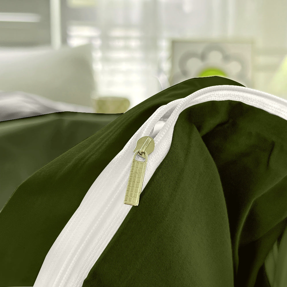 Military Green Duvet Cover Set - Washed Bedroom Bedding Set product detail photo for bedroom